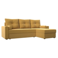 Угловой диван Верона лайт (микровельвет желтый)